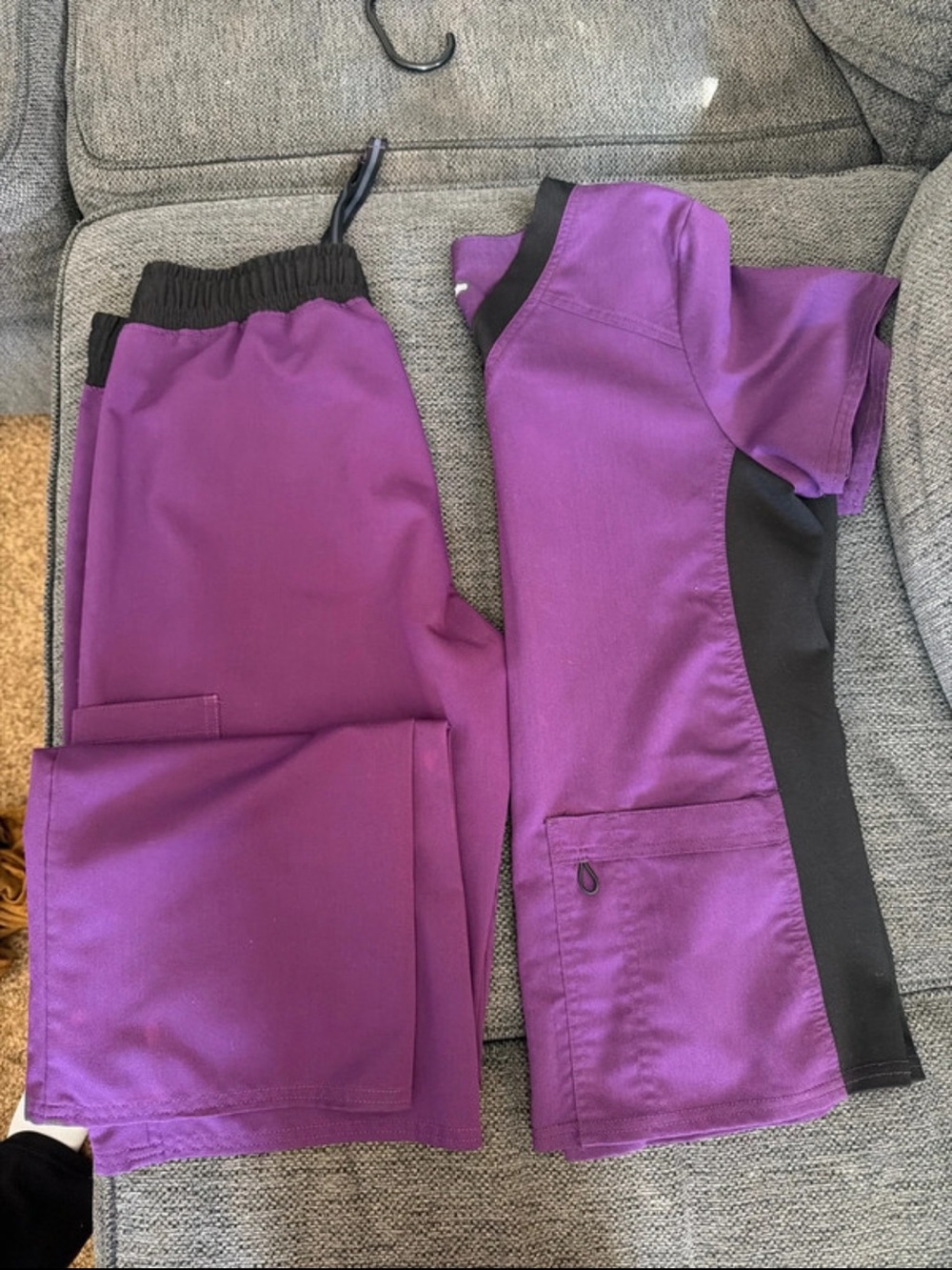 Scrubstar Purple Women's Scrub Top & Jogger Pants with Black Accents